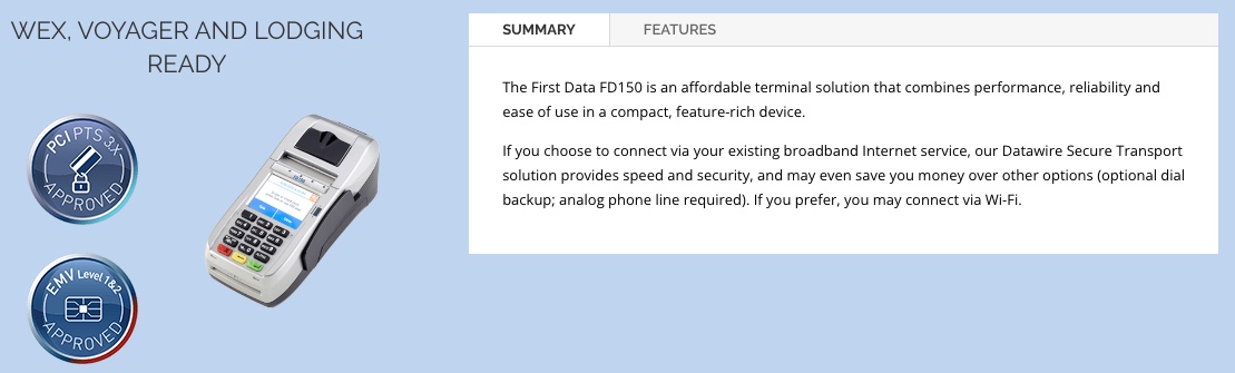 The First Data FD150 by Leaders Merchant Services