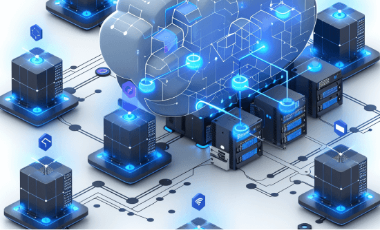 Illustration of cloud computing and data processing tools for 2024.